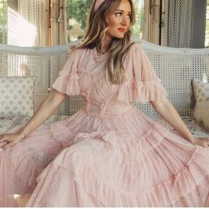 Ivy city whimsical dress blush LARGE fits like a medium